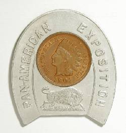 1901 Horseshoe encased cent / Pan-American Expo